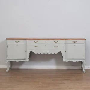 french oak sideboard vanity unit – restored antique grey finish