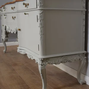 french oak sideboard vanity unit – restored antique grey finish