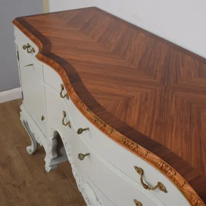 french oak sideboard vanity unit – restored antique grey finish