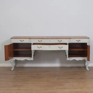 french oak sideboard vanity unit – restored antique grey finish