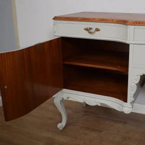 french oak sideboard vanity unit – restored antique grey finish