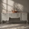 french oak sideboard vanity unit – restored antique grey finish